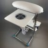 podnozek-do-pedicure-z-pochlaniaczem-i-polka-bialy AKRI Pedicure Footrest with Two Shelves – Professional Pedicure Stand
