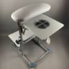 podnozek-do-pedicure-z-pochlaniaczem-i-polka-jasno-szary AKRI Pedicure Footrest with Two Shelves – Professional Pedicure Stand